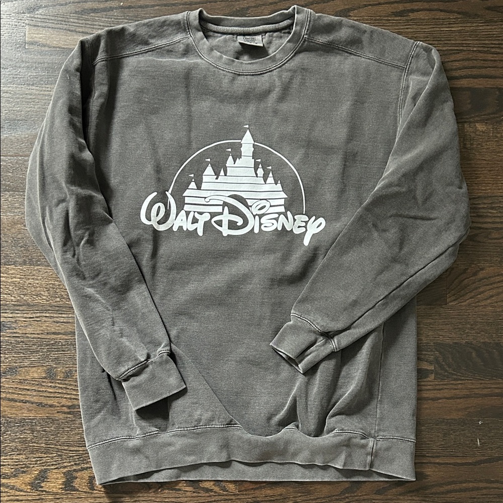 Disney Women’s Charcoal Crewneck Sweater